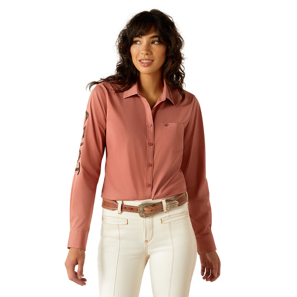 Camisa Ariat Libre De Arrugas Kirby Stretch Mahogany
