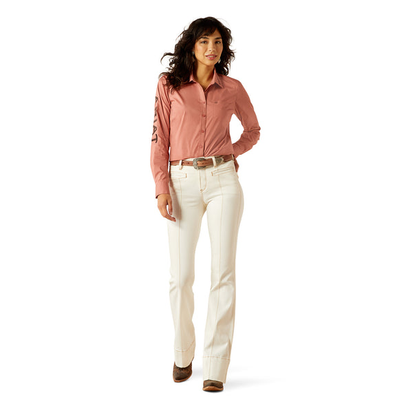 Camisa Ariat Libre De Arrugas Kirby Stretch Mahogany
