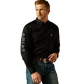 Camisa Ariat Team Logo Twill Negro/Gris Corte Fitted