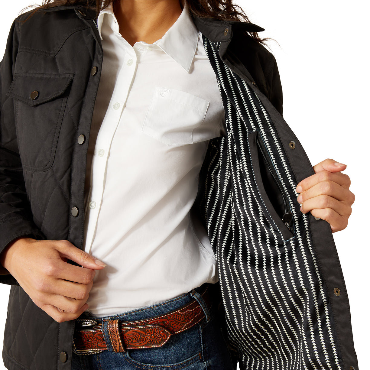 Chamarra Ariat Grizzly Quilted Barn Negro
