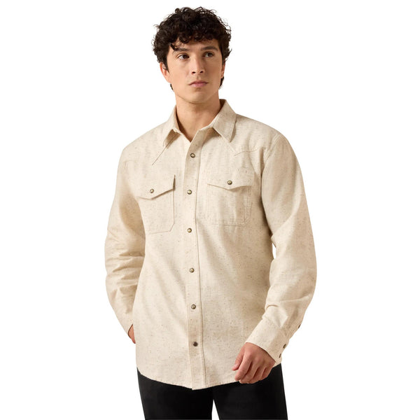 Camisa Ariat Retro Hercules Fitted Snap Beige