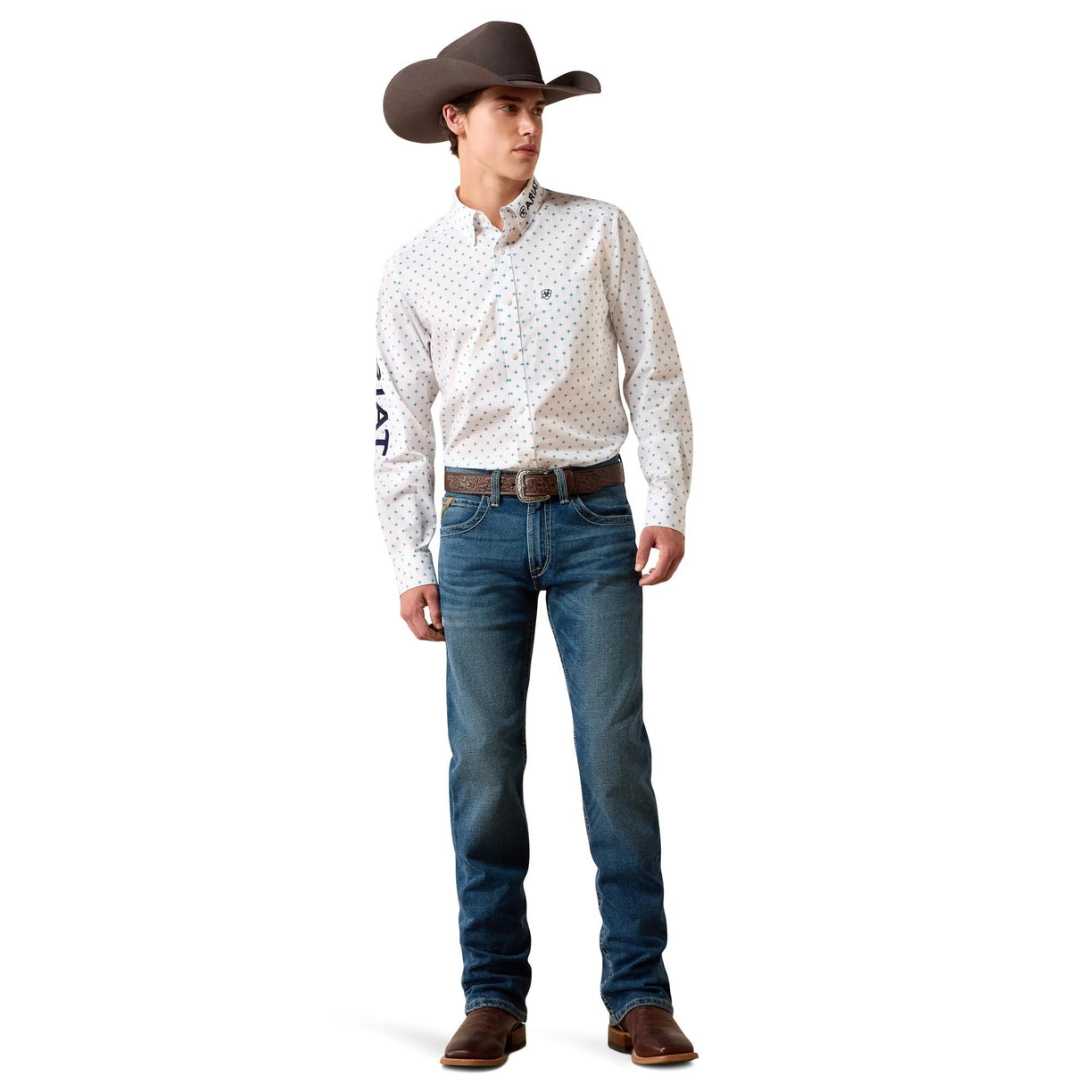 Camisa Ariat Team Emory Corte Fitted Blanco