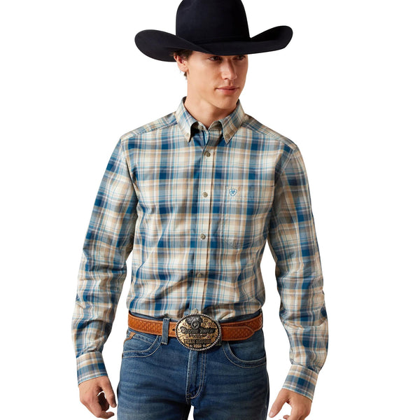 Camisa Ariat Pro Series Wes Fitted Beige