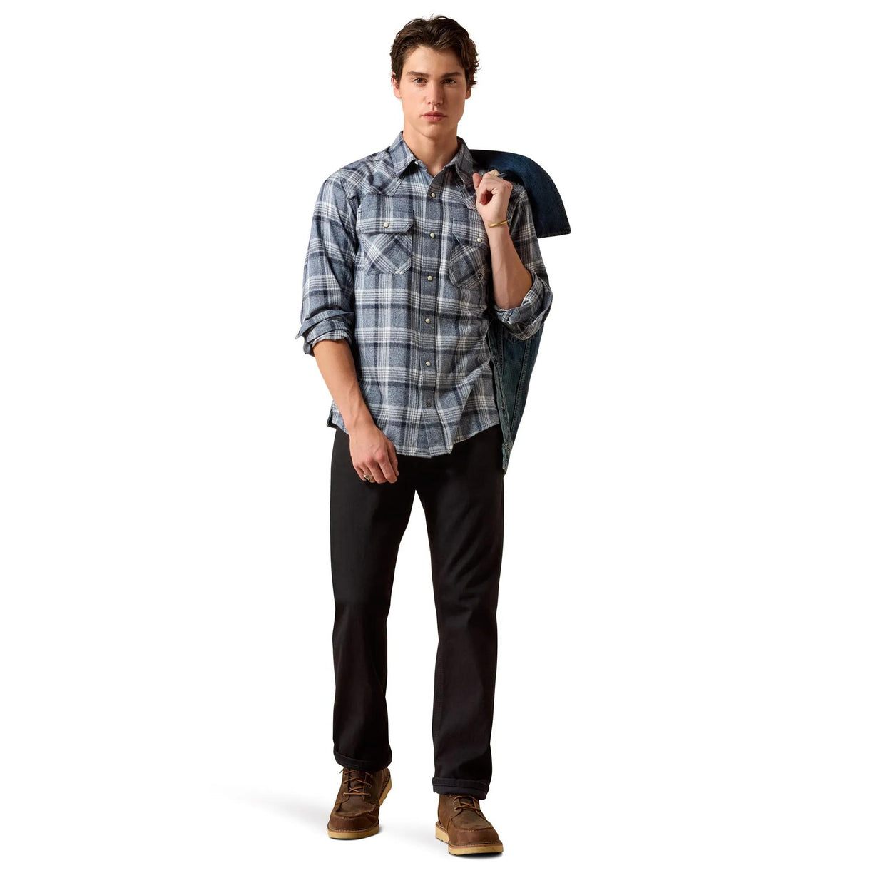 Camisa Ariat Retro Harish Corte Fitted Gris