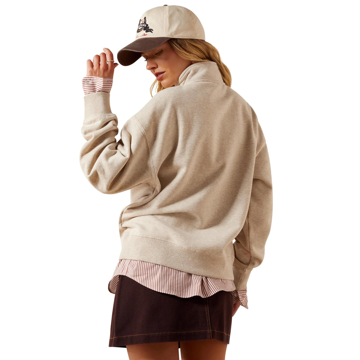 Sudadera Ariat Running Wild 1/2 Zip Oatmeal Heather