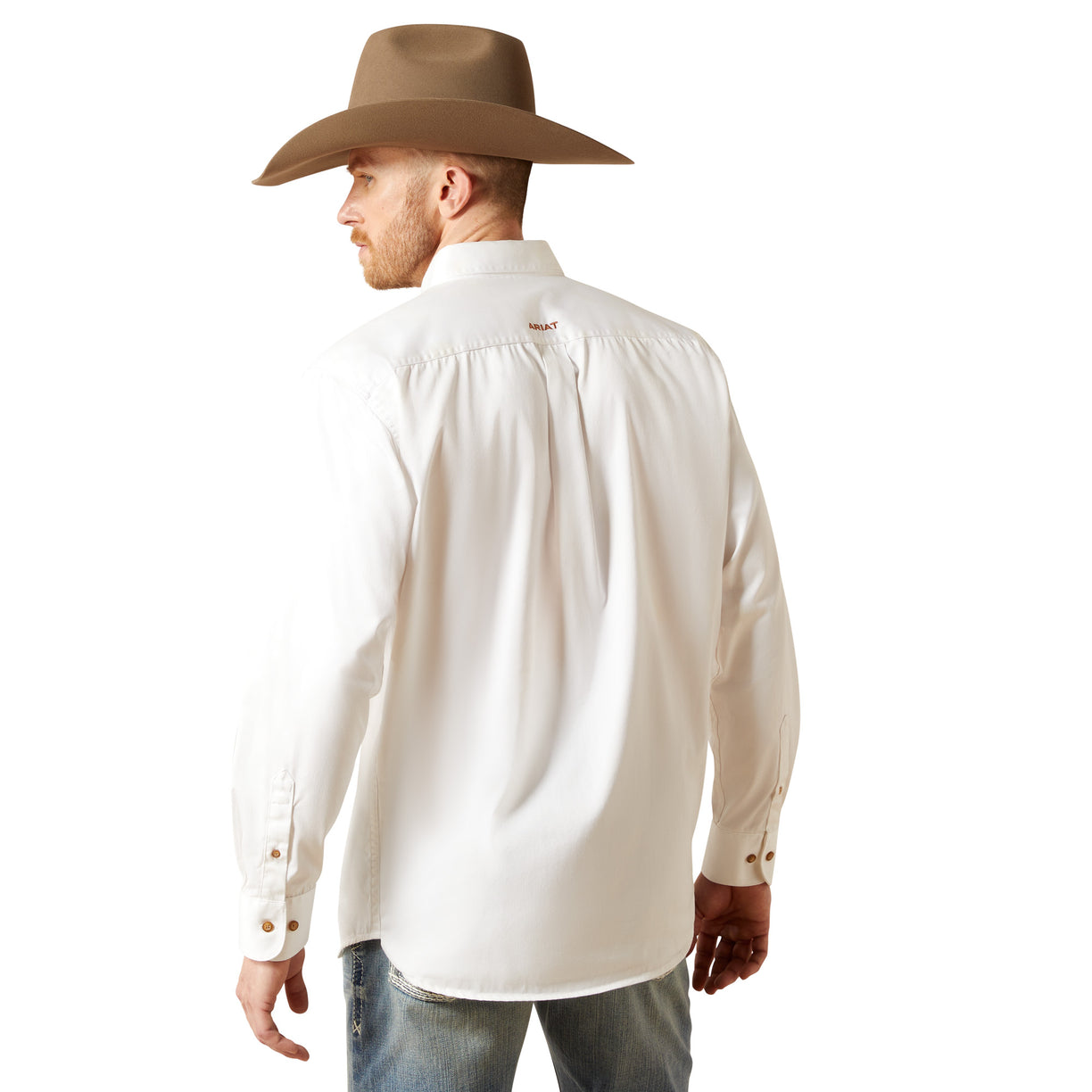 Camisa Ariat Solid Twill Blanco Corte Clásico