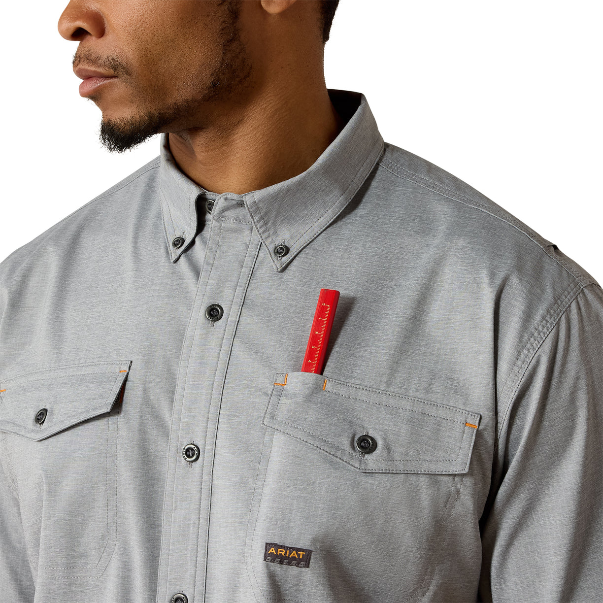 Camisa Ariat Work Rebar Made Tough VentTEK DuraStretch Gris