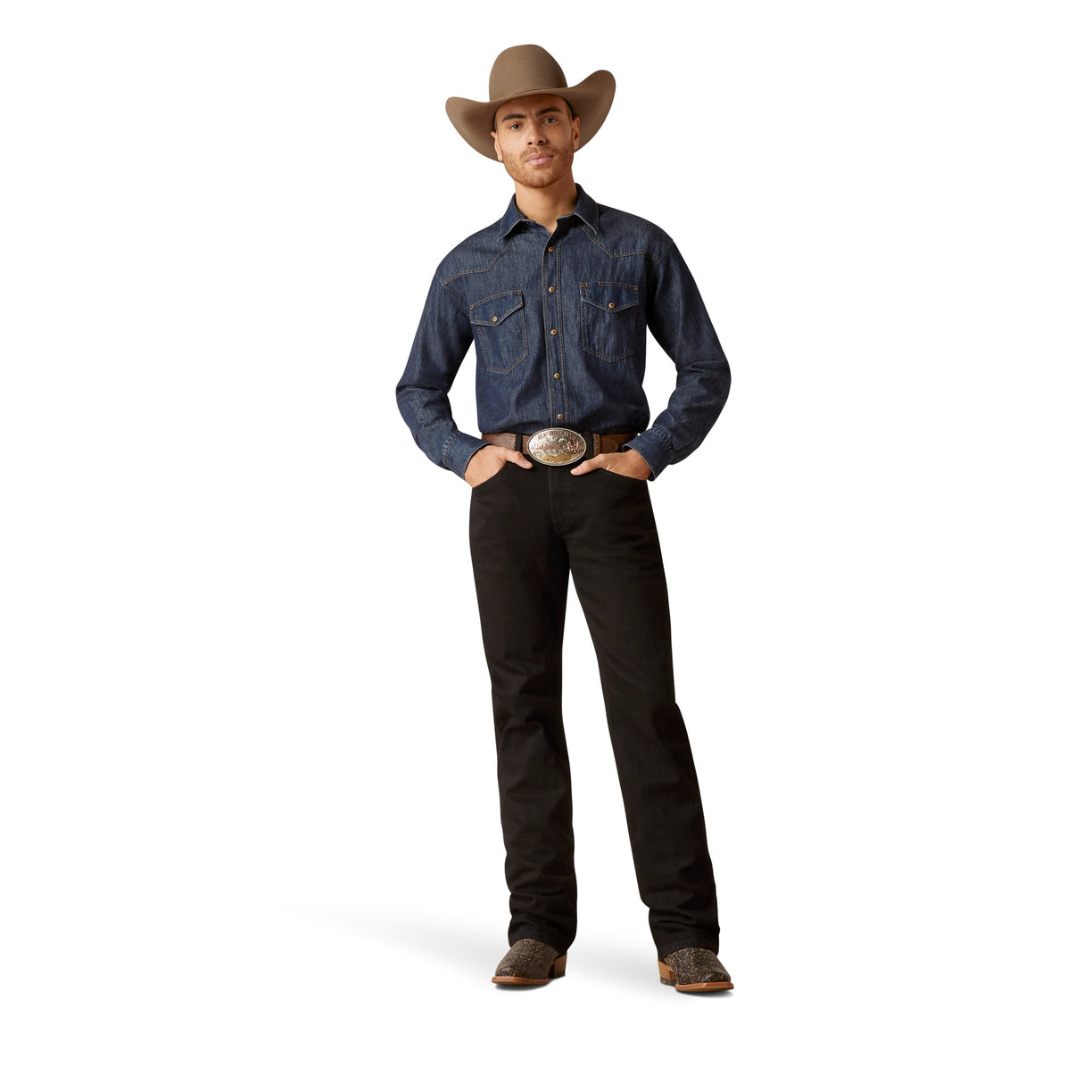 Camisa Ariat De Mezclilla Corte Clásico