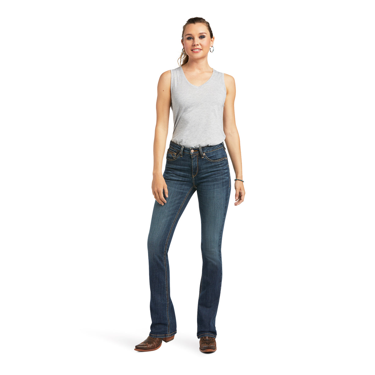Jeans Ariat R.E.A.L. Fernanda Tiro Alto Corte Bota