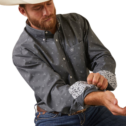 Camisa Ariat Libre De Arrugas Weathered Slate Corte Clásico