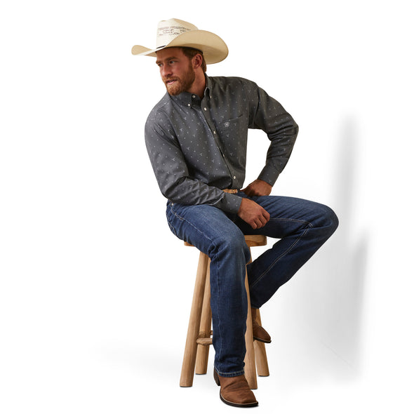 Camisa Ariat Libre De Arrugas Weathered Slate Corte Clásico