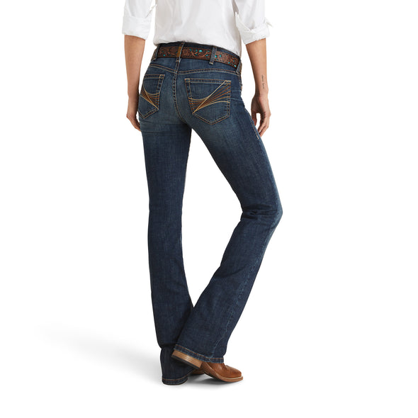 Jeans R.E.A.L. Amora Stretch Tiro Medio Corte De Bota