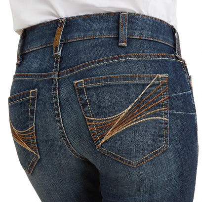 Jeans R.E.A.L. Amora Stretch Tiro Medio Corte De Bota