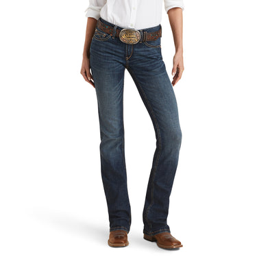 Jeans R.E.A.L. Amora Stretch Tiro Medio Corte De Bota