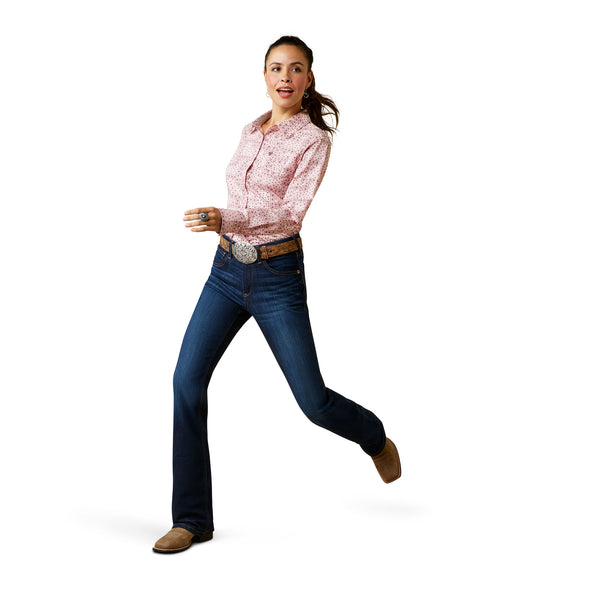 Camisa Ariat Libre De Arrugas Kirby Stretch Coral