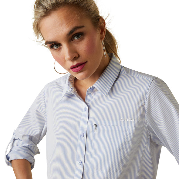 Camisa Ariat VentTEK Stretch Blue Stripe