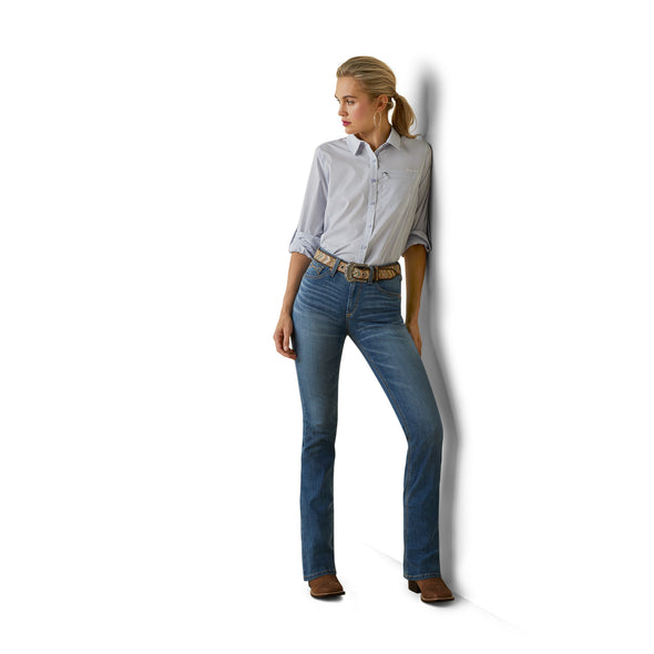 Camisa Ariat VentTEK Stretch Blue Stripe