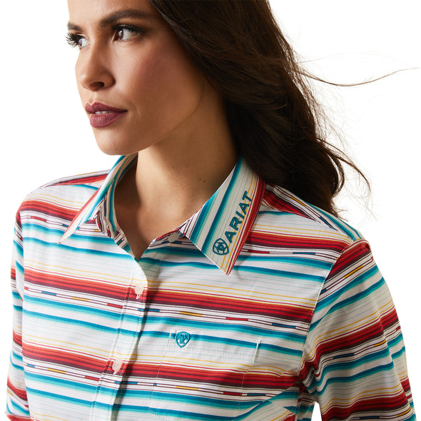 Camisa Ariat Libre De Arrugas Team Kirby Stretch Rosa Serape