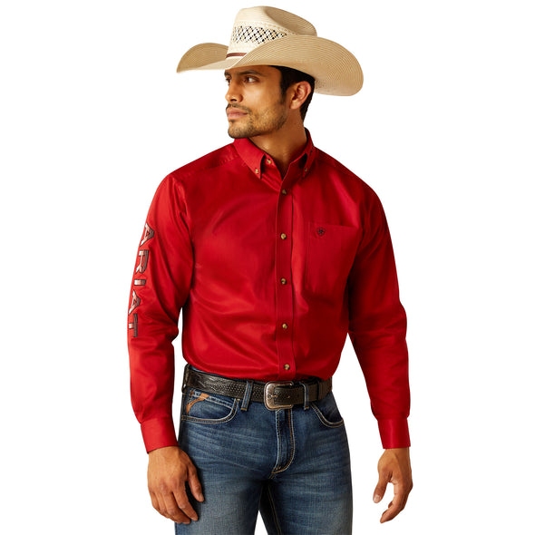 Camisa Ariat Team Logo Twill Rojo Corte Clásico