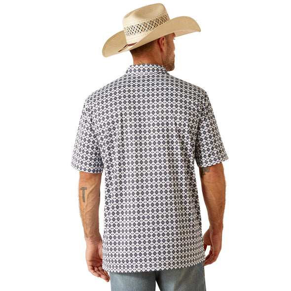 Camisa Polo Ariat All Over Print Blanco