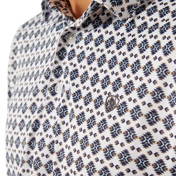 Camisa Polo Ariat All Over Print Blanco