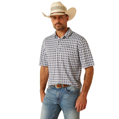 Camisa Polo Ariat All Over Print Blanco