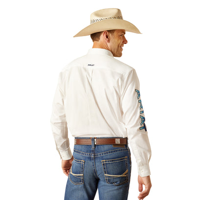 Camisa Ariat Team Logo Twill Blanco Corte Clásico