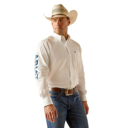 Camisa Ariat Team Logo Twill Blanco Corte Clásico