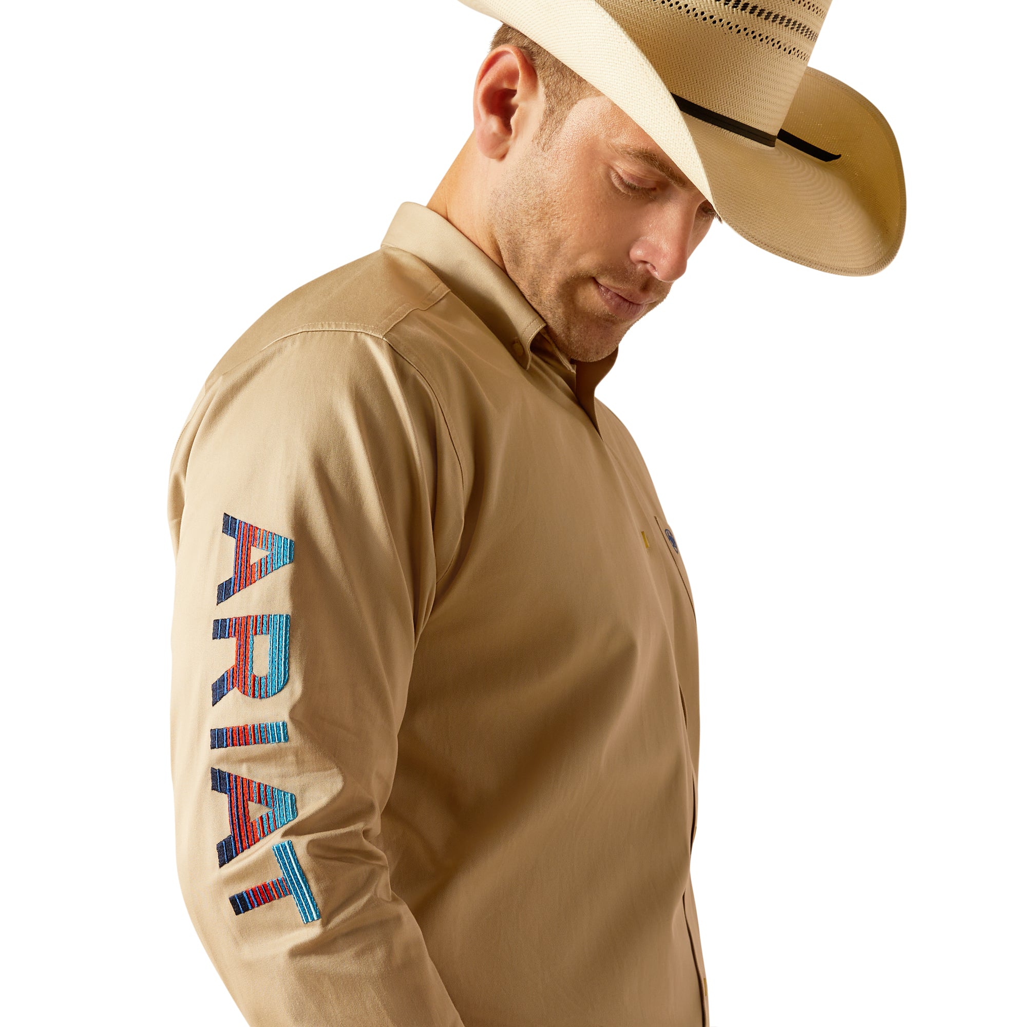 Camisa Ariat Team Logo Twill Khaki Corte Clasico Ariat Mexico