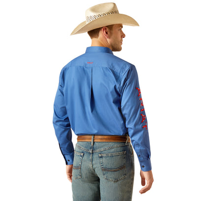 Camisa Ariat Team Logo Twill Cobalt Corte Clásico