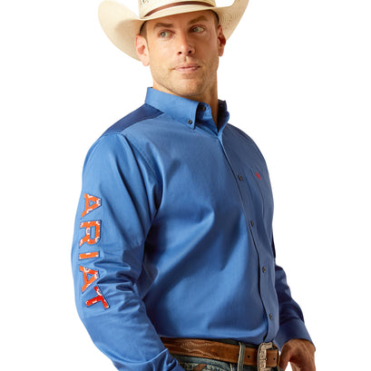 Camisa Ariat Team Logo Twill Cobalt Corte Clásico