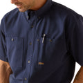 Camisa Ariat Rebar Made Tough 360 Navy Airflow Work