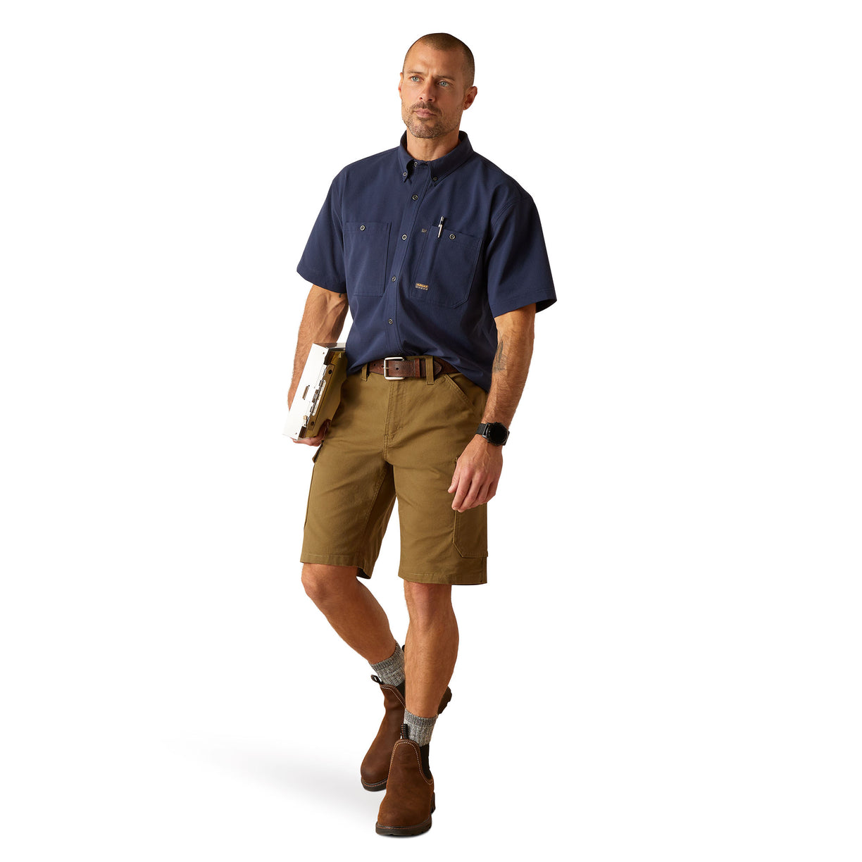 Camisa Ariat Rebar Made Tough 360 Navy Airflow Work
