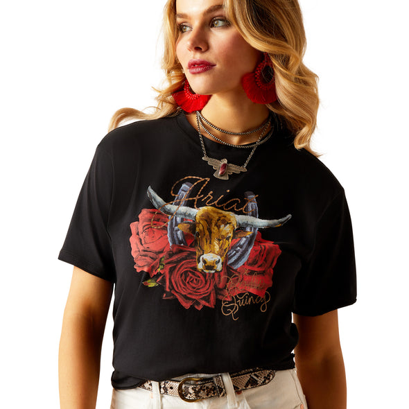 WMS STEER RODEO QUINCY SS TSHRT BLACK