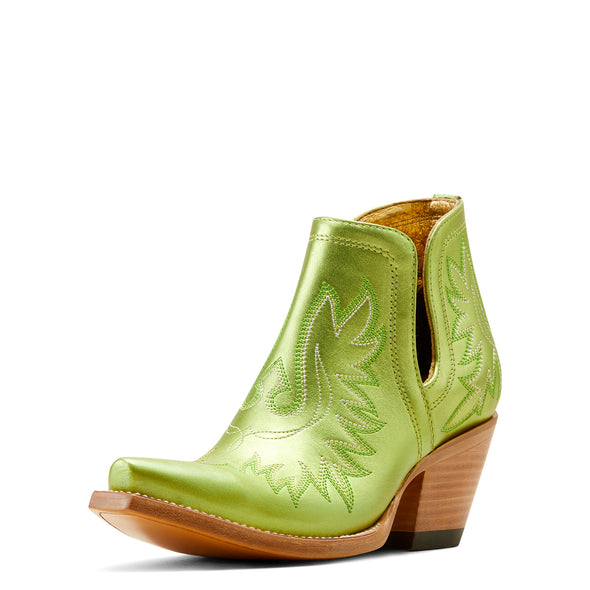 Botín Vaquero Dixon Electric Green Apple Tacón Bajo