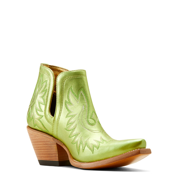 Botín Vaquero Dixon Electric Green Apple Tacón Bajo
