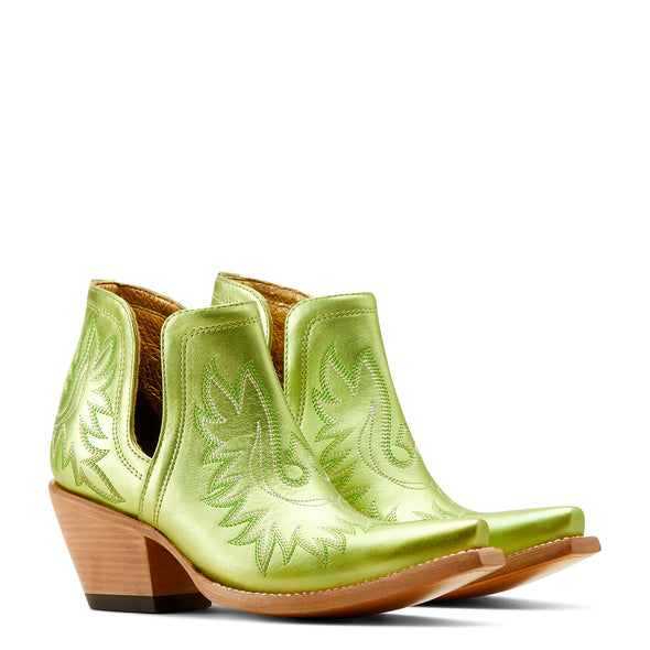 Botín Vaquero Dixon Electric Green Apple Tacón Bajo