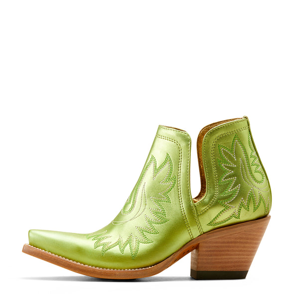 Botín Vaquero Dixon Electric Green Apple Tacón Bajo