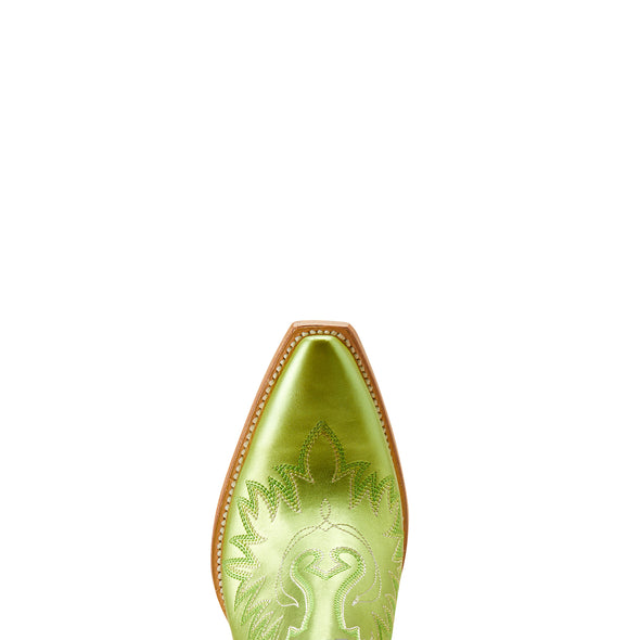 Botín Vaquero Dixon Electric Green Apple Tacón Bajo