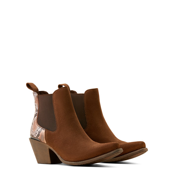 Botín Vaquero Ariat Bradley Gamuza Café Snake Print