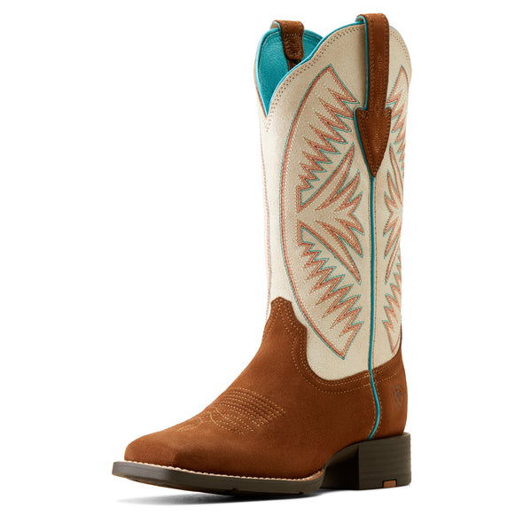 Bota Vaquera Round Up Ruidoso Gamuza Perla Mate