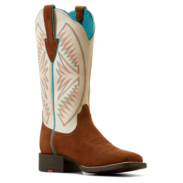 Bota Vaquera Round Up Ruidoso Gamuza Perla Mate