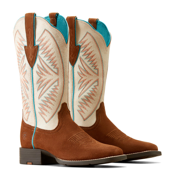 Bota Vaquera Round Up Ruidoso Gamuza Perla Mate