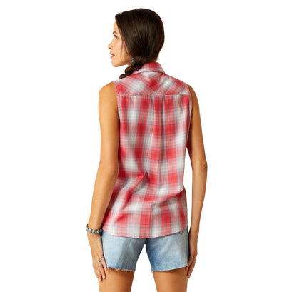 Camisa Ariat Billie Jean Flair Plaid Sin Mangas