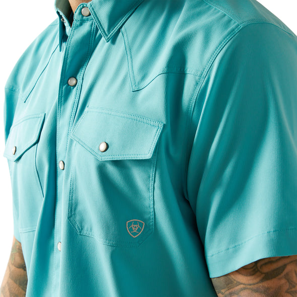 Camisa Ariat VentTEK Turquesa Corte Fitted