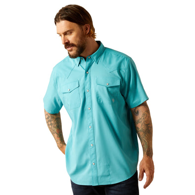 Camisa Ariat VentTEK Turquesa Corte Fitted