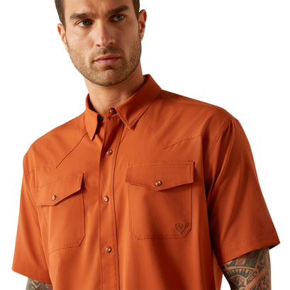 Camisa Ariat VentTEK Naranja Corte Clasico