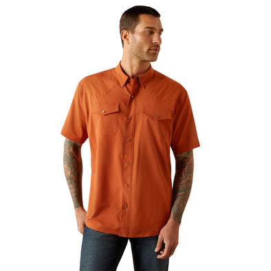 Camisa Ariat VentTEK Naranja Corte Clasico