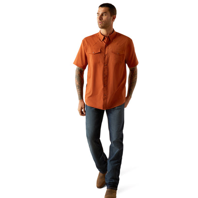 Camisa Ariat VentTEK Naranja Corte Clasico