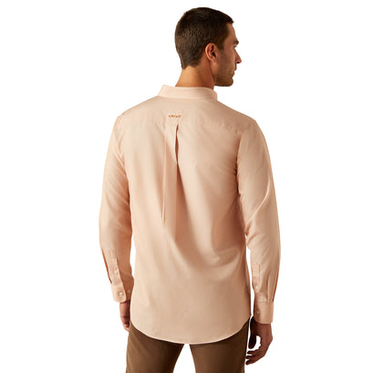 Camisa Ariat Lisa Café Libre De Arrugas Corte Fitted